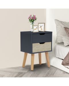 Kinsuite Nightstand, End Side Tables, Wood Bedside Table, Modern Night Stand with Storage Drawers and Solid Legs for Bedroom Living Room Office 