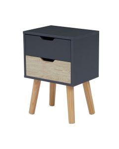 Kinsuite Nightstand, End Side Tables, Wood Bedside Table, Modern Night Stand with Storage Drawers and Solid Legs for Bedroom Living Room Office 