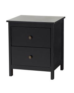 Kinsuite Nightstand End Table - Night Stand Side Sofa Table with 2 Drawers for Bedroom/Living Room/Office, Black