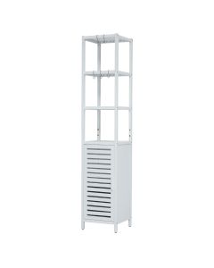 Kinsuite Tall Bathroom Cabinet White- Freestanding Shelving Racks with Single Door and Shelf for Bathroom, Living Room, Kitchen, White 