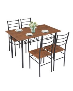 Kinsuite Dining Table & Chair for 4, 5Pcs Kitchen Table and Chairs with 4 Chairs for Home, Kitchen, Dining Room, Brown