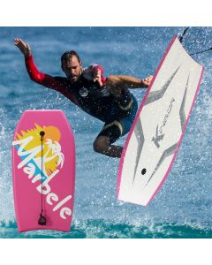 Kinbor 41” Lightweight Bodyboard - Board with Wrist Leash EPS Core & HDPE Slick Bottom, Perfect Surfing Board for Kids Teens Adults Gift