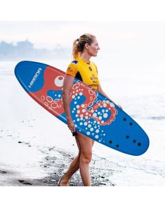 Kinbor 6” Surfboard Foam Short Board - Stand Up Paddle Boards with Removable Fins & Safety Leash for Adults, Soft Top Surfboard Foam for Kids Adult Beginners