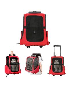 Kinpaw Pet Backpack Travel Carrier - Airline Approved Dog Carrier with Wheels, Soft-Sided Pet Carrier for Cats Dogs Small Animals