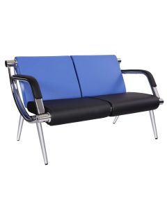 Kinfant Office Reception Chair 2-Seat Waiting Room Bench Visitor Guest Sofa for Airport Market Bank Salon, Blue