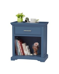 Kinsuite Nightstand for Bedroom, Bedside Table End Table Side Table with Drawer &Storage Cabinet for Living Room Sofa Couch, Antique Navy