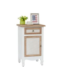Kinsuite Rustic End Table Nightstand - Modern Side Table with Storage Drawer & Door Cabinet, Accent Table for Bedroom Living Room Entryway