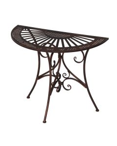 Patio Outdoor Side Table - Indoor & Outdoor Small Side Table, Semicircular Side Table Patio Coffe Side Table for Garden Poolside Patio