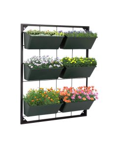 Kinsunny Vertical Garden Wall Hanging Planter with 6 Container Boxes for Herbs Vegetables Flowers Garden Yard Home Decoration