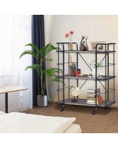 Kinsuite 3-Tier Serving Trolley Mobile Utility Cart - Bar Cart for Storage with Locking Wheels for Kitchen Living Room Bathroom Study