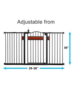 Kinbor Baby 58-Inch Extra Wide Walk Thru Baby Gate, Includes 6-Inch, 8-Inch and 12-Inch Extension Kit, 4 Pack of Pressure Mount Kit, 4 Pack of Wall Cups and Mounting Kit 