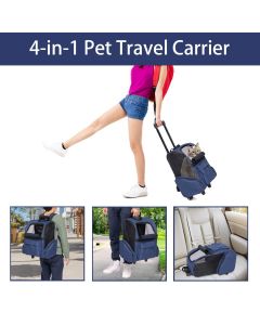 Kinpaw Pet Rolling Carrier Backpack for Cats and Dogs pet Trolley on Wheels Designed for Travel, Hiking, Walking & Outdoor Use