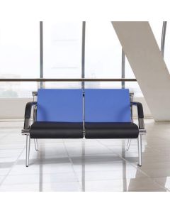 Kinfant Office Reception Chair 2-Seat Waiting Room Bench Visitor Guest Sofa for Airport Market Bank Salon, Blue