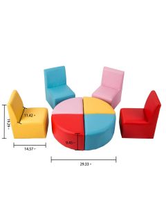 Kinbor Baby Kids Modular Flexible Seating Set Preschool Daycares Chairs Colorful Stools for Toddlers Soft Foam Play 8 PCs Set for Classroom