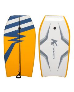Kinbor 41” Surfing Bodyboard - Lightweight Board with Wrist Leash, EPS Core &amp; HDPE Slick Bottom, Perfect Surfing Board for Kids Teens Adults-41", Yellow