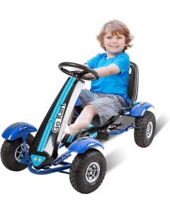 Kinbor Baby Kids Adjustable Pedal Go Kart Gokart - Powered Ride On Toys w/ Adjustable Seat, Steering Wheel, Rubber Tires and Brake for Boys & Girls Toddler