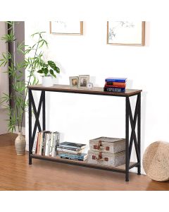 Kinsuite Console Tables for Entryway, Industrial Sofa/Entry Table Bookshelf w/Storage Shelf Hallway Living Room entryway Accent Furniture, Rustic 