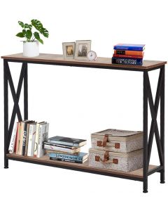 Kinsuite Console Tables for Entryway, Industrial Sofa/Entry Table Bookshelf w/Storage Shelf Hallway Living Room entryway Accent Furniture, Rustic 
